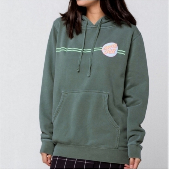 Santa Cruz Other Dot Green Graphic Logo Pullover Hooded Sweatshirt - Picture 1 of 15